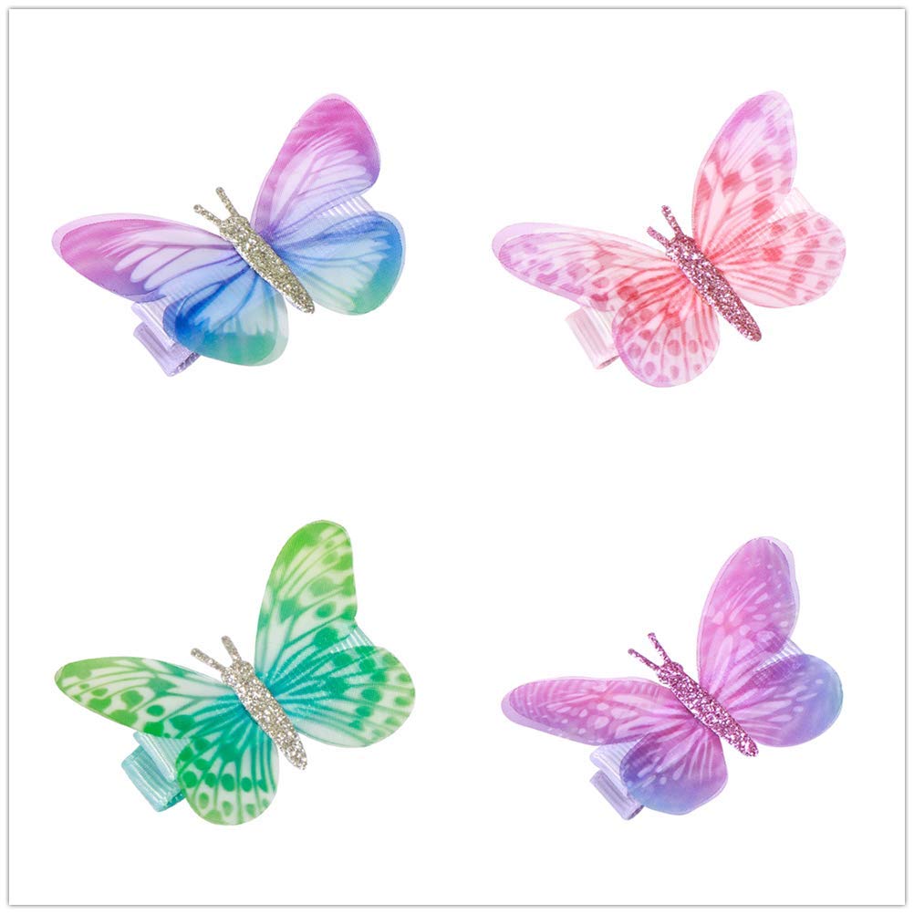 24 Pcs Baby Girls Hair Clips Butterfly Alligator Hair Clips Chiffon Hair Barrettes Hairpins Hair Accessories For Girl Teens Kids