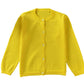 Gsvibk Girls Cardigan Long Sleeve Crewneck Cardigans Solid Knit Button Sweater Cardigan Baby Girl 5-6Y Yellow 6112