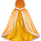 Party Chili Fur Princess Cape Fur Hooded Cloaks Costume For Girls Dress Up Yellow 10-12 Years(150Cm)