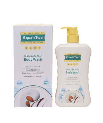 Equalstwo By Zydus Baby Body Wash 500Ml, Tear-Free & Soap-Free, Head To Toe Baby Wash For Bath, Hypoallergenic & Dermatologicall