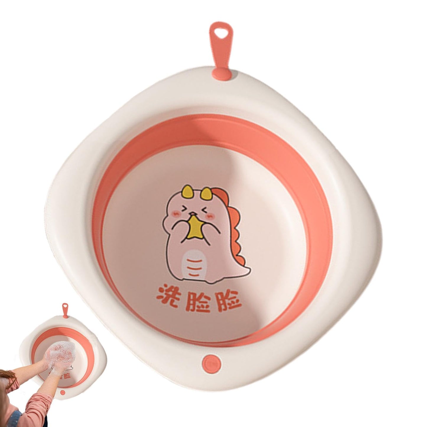 Wash Basin for Baby - Bathing Basin for Babies | Foldable Wash Tub Wash Basin | Open Home Storage Bins | Lanyard Design Bathing 