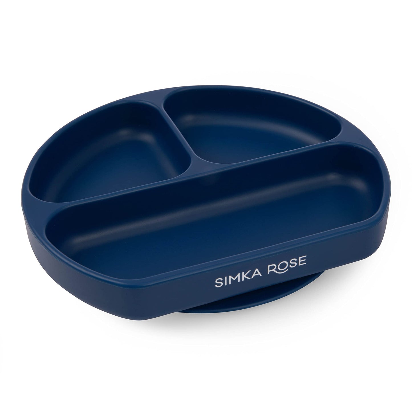 Simka Rose Baby Suction Plates - Silicone Divided Design, Toddler Plates - BPA Free, Microwave & Dishwasher Safe - Baby Led Wean