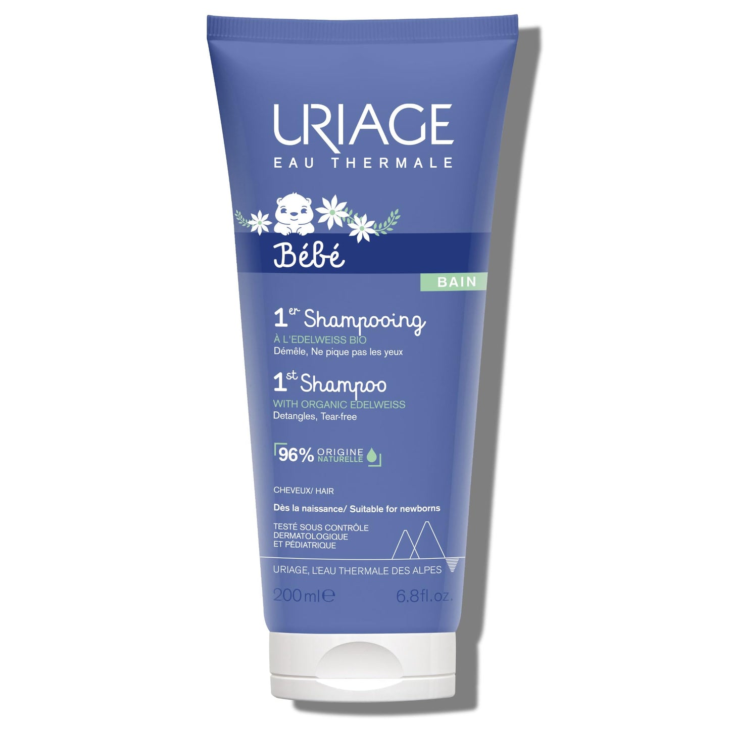 Uriage Baby 1St Shampoo With Organic Edelweiss | Leaves Hair Soft & Supple, 96% Ingredients Of Natural Origin, Tear-Free, Soap-F
