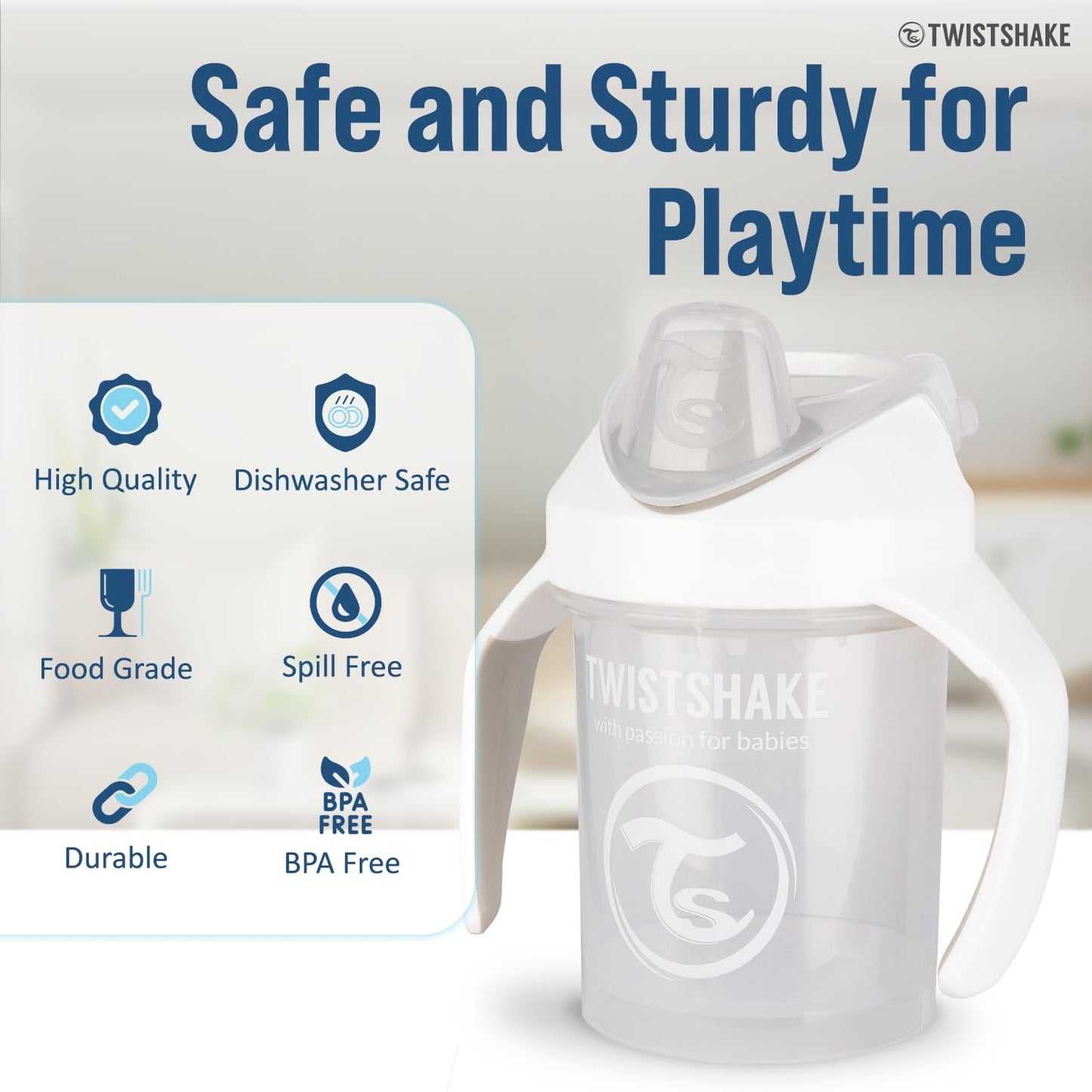 Twistshake Mini Cup 230Ml / 8Oz 4+M White