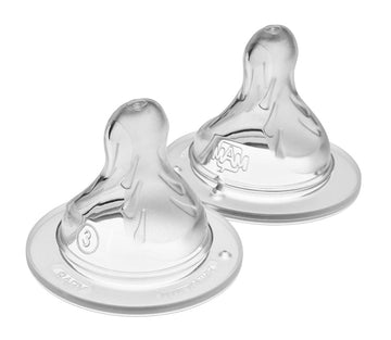 MAM Bottle Nipples Fast Flow Nipple Level 3 (Set of 2), for 4+ Months, SkinSoft Silicone Nipples for Baby Bottles, Fits All MAM 