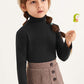 Kids Toddler Baby Little Girl Turtleneck T-Shirt Sweater Tunic Long Sleeve Plain Solid Blouse Tops Fall Winter Clothes (Black, 1