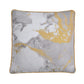 Sleepdown Metallic Marble Print Filled Cushion Soft Decorative Square Piped Edge Cotton Home Decor Sofa Bedroom 18inch x 18inch  Natu