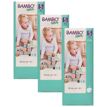 Bambo Nature Premium Baby Diapers - Green Bag, Size 5, 132 Count