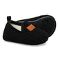 L-Run Black Fuzzy Slippers For Kids House Slipper Shoes Black 3.5-4.5 Infant=Eu20-21