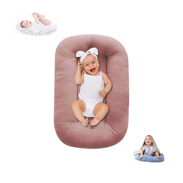 Lucakuins Baby Lounger for Infants 0-12 Months, Bionic Design Baby Lounger Soft Organic Cotton Breathable Lounger, Newborn Babie