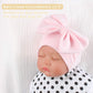 Newborn Baby Girl Hat Cotton Baby Bow Beanie Preemie Hats Spring Infant Hats For Girls 0-12 Months (White+Pink, Preemie)