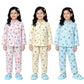 BORNLOV Girls Cotton Printed Pajama Set, Pink, Yellow and Blue Long Sleeve Shirt and Pants, Pack of 3  (2 Years3 Years)