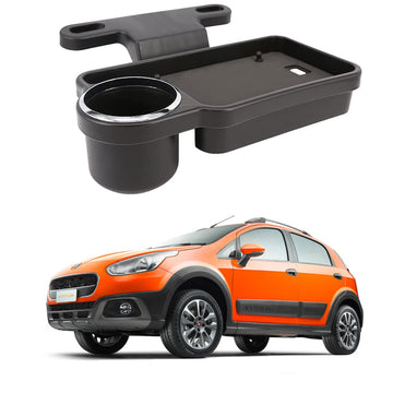 Oshotto (FT04) Foldable Car Auto Headrest Rear Back Seat Table Drink Food Cup Tray Holder Compatible with Fiat Avventura  Blac