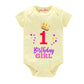 Baby Wish Monthly Birthday Milestone Romper For BoyS And GirlS Dress Happy Birthday Bodysuit Half Sleeve Rompers For One Months 
