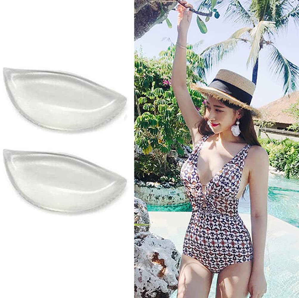 Ericotry 1Pair Breathable Womens Soft Silicone Bra Bikini Inserts Breast Chest Swimsuit Pads Enhancers Push-Up Bra Insert Pad Mo