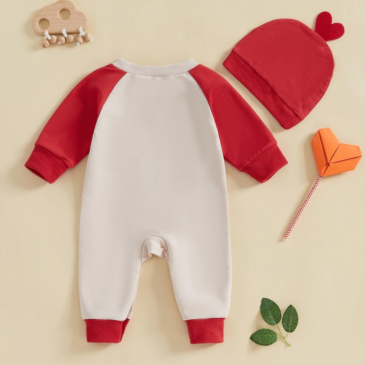 Ledy Champswiin Newborn Baby Boy Girl Heart Romper Jumpsuit My 1St Valentine'S Day Clothes With Hat Infant Neutral Outfits (Red,