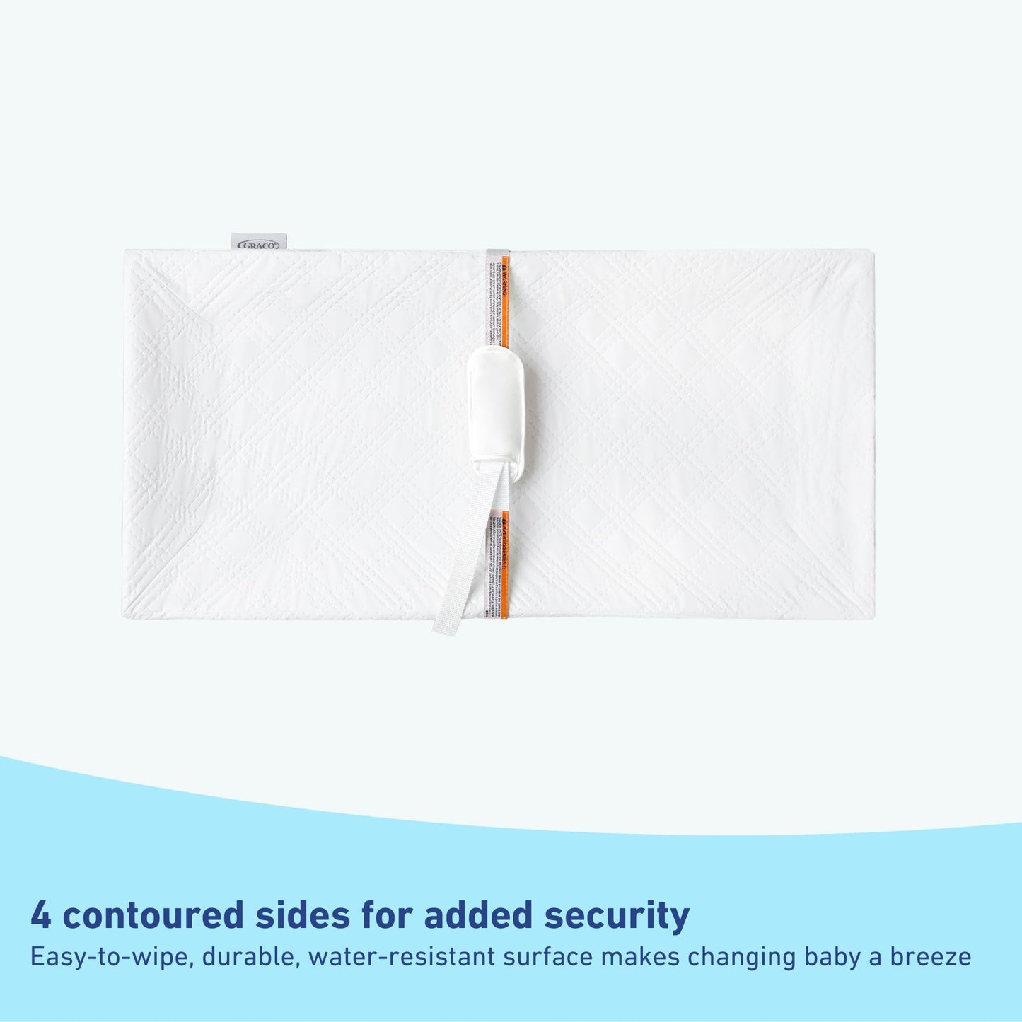 Graco Premium 4-Sided Contoured Changing Pad (White) - Greenguard Gold Certified, Jpma Waterproof Certified Baby Changing Pad Wi