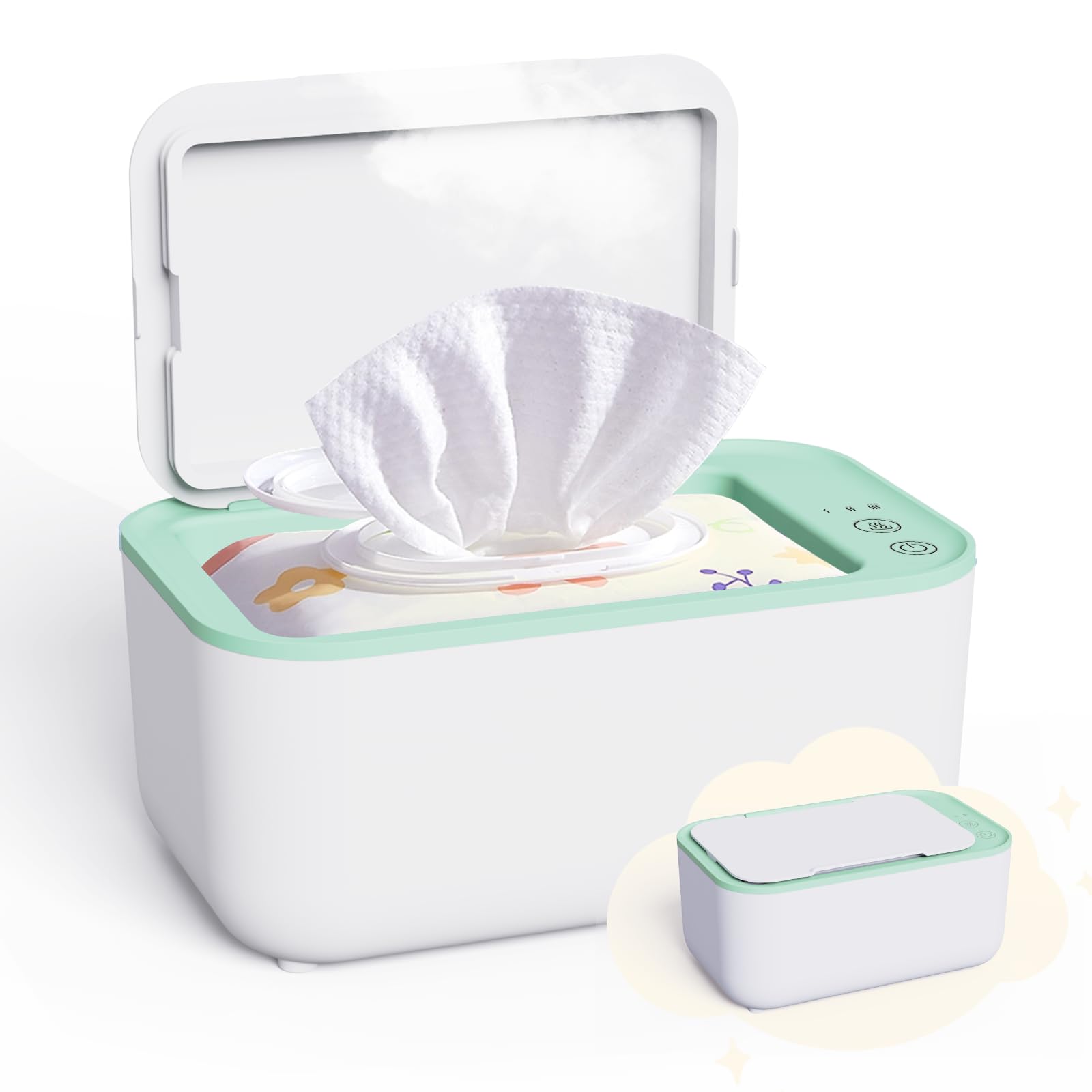 Baby Wipe Warmer And Baby Wet Wipes Dispenser: Wipes Warmer For Newborn Baby Evenly Overall Heated | Portable Wipe Warmer Large