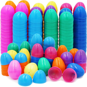 The Dreidel Company Fillable Easter Eggs with Hinge Bulk Colorful Bright Plastic Easter Eggs, Perfect for Easter Egg Hunt, Supri