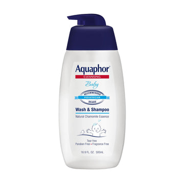 Aquaphor Baby Wash & Shampoo Fragrance Free - 16.9 Oz, Pack Of 5