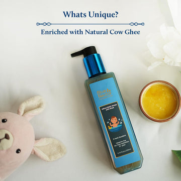 Blue Nectar Baby Wash For Bath With Organic Ghee | Gentle Cleanser Body Wash For Kids | Top To Toe Wash For Baby With Natural Mo