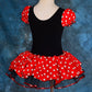 Dressy Daisy Toddler Toddler Girls' Polka Dots Halloween Christmas Fancy Dress Dance Costume With Headband Size 3T To 4T Red & B