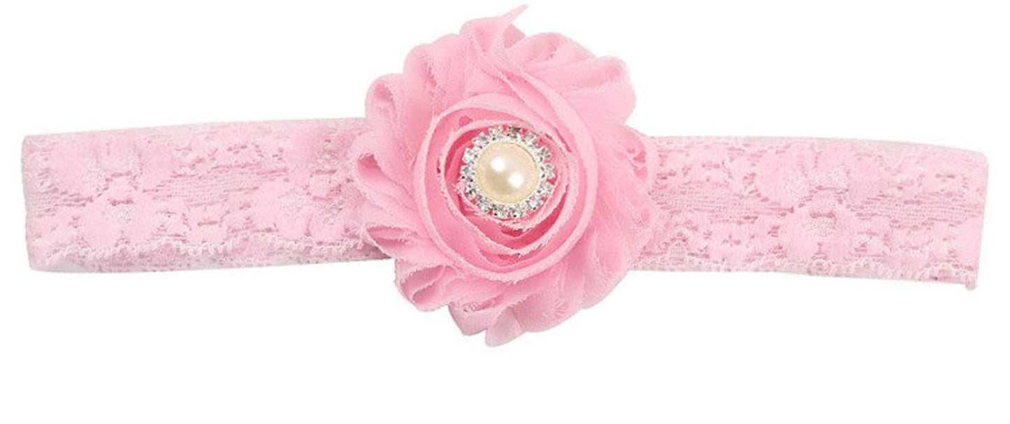 Akinoskids Flower Attached Headband  Pink Ha1099Lp