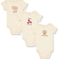 Touched By Nature Unisex Baby Organic Cotton Bodysuits, Muffin 3-Pack, 6-9 Months