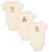 Touched By Nature Unisex Baby Organic Cotton Bodysuits, Muffin 3-Pack, 3-6 Months