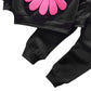 Toddler Baby Girls Sunflower Clothes Set Long Sleeve Top And Pants 2Pcs Outfits Fall Clothes (Black,Age 2T)