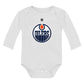 Outerstuff Nhl Newborn & Infants 0-24 Months Primary Logo Long Sleeve Bodysuit Creeper Romper (Edmonton Oilers - White, 3/6 Mont