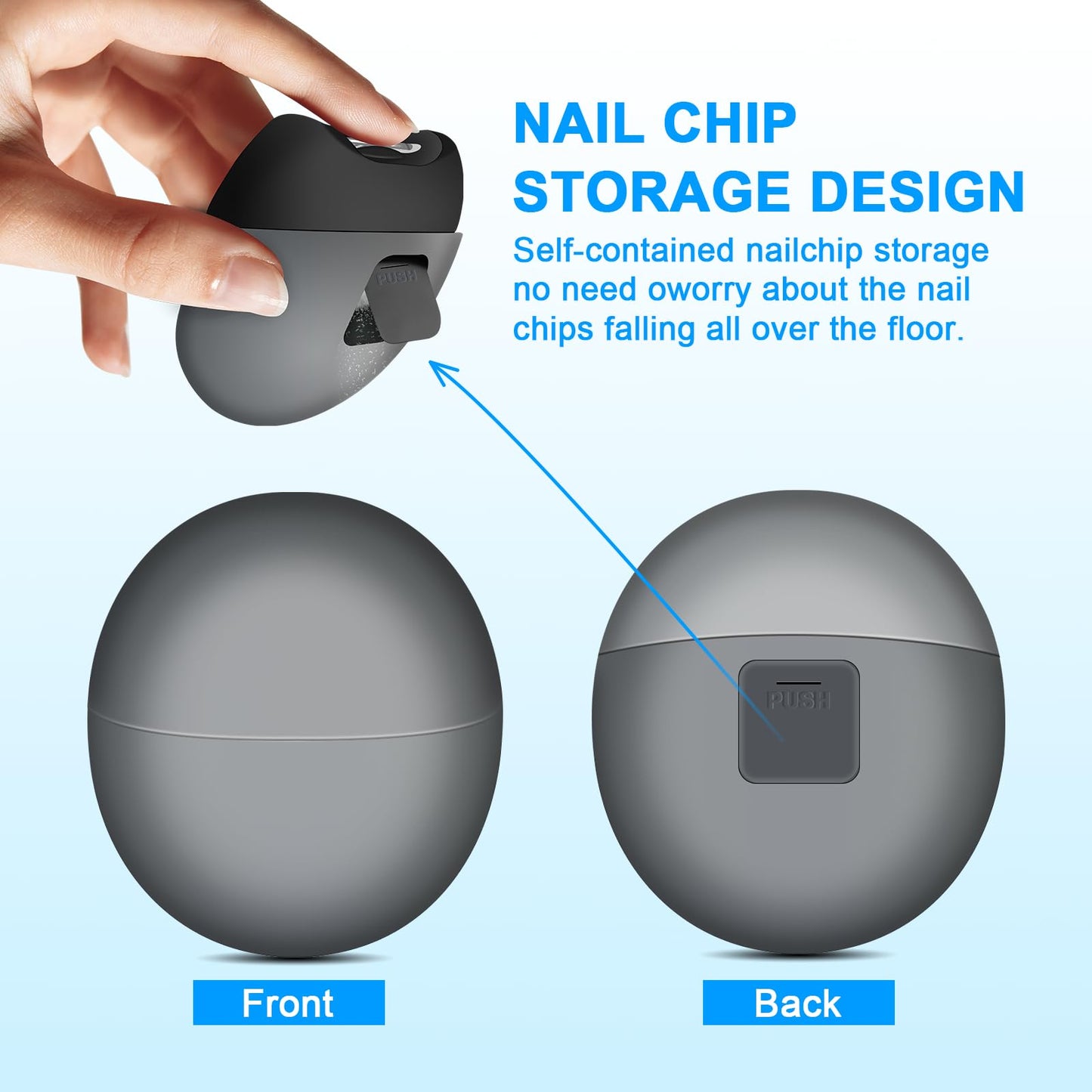 Electric Automatic Nail Clipper With Light, 2-Speed Trimmer, Usb Rechargeable, Nail Scraps Storage & Magnetic Cover, Safe For Ba