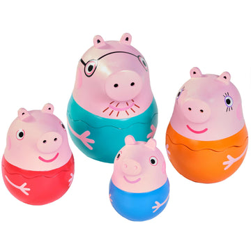 Toomies Peppa Pig Nesting Family - Includes Peppa Pig, Mummy Pig, Daddy Pig and Rattling George - Sorting and Pouring Toddler Ba