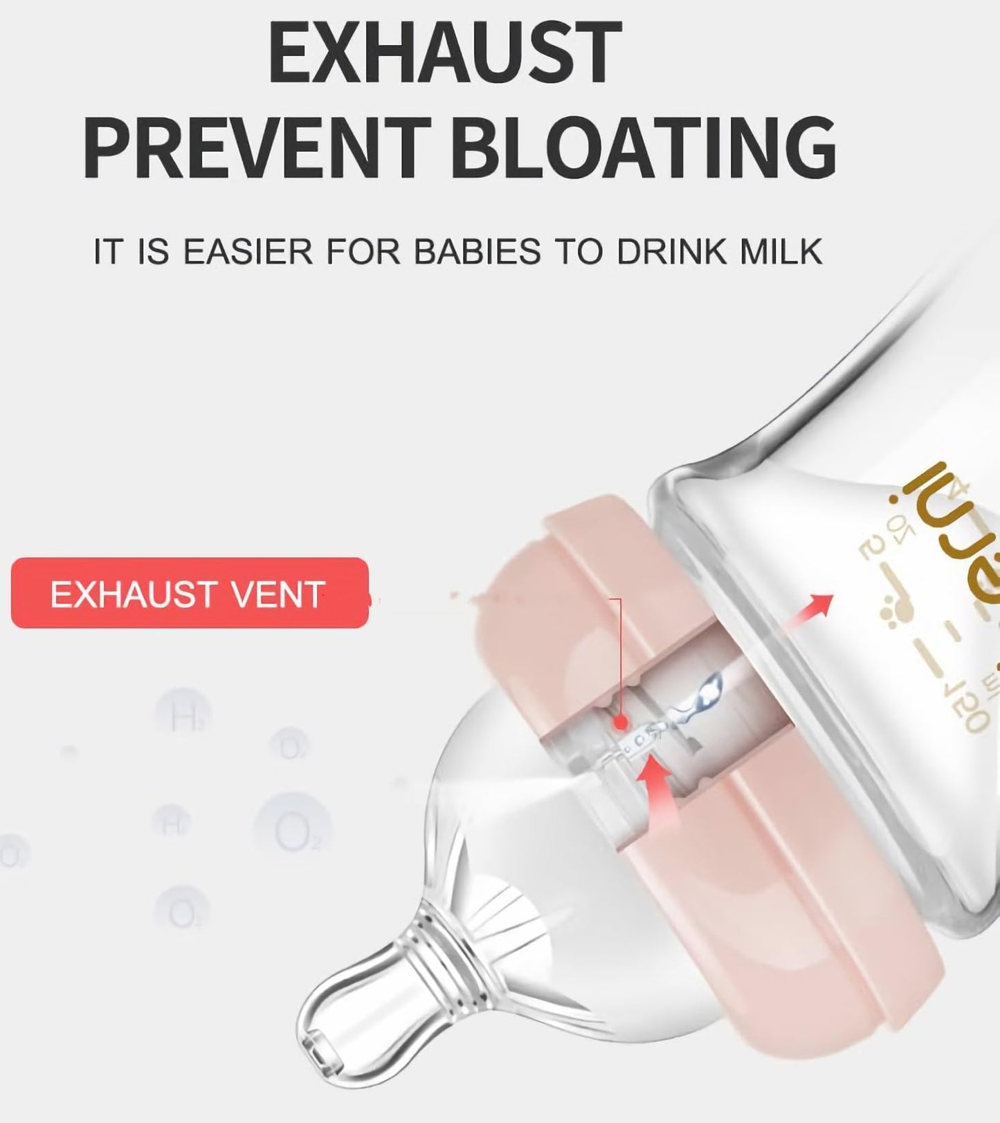 Oberni Glass Baby Bottles,Anti Colic Breastfeeding Bottle With Natural Response Nipple Size S,Wide Neck Slow Flow Baby Bottle Fo