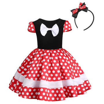 Ibtom Castle Kids Baby Girl Polka Dots Princess Costume Birthday Cake Smash Outfits Fancy Dresses Up Pageant Party Cosplay Mouse