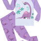 Little Hand Kids & Toddler Girls Dinosaur Pajamas 2 Piece Pjs Set 100% Cotton Long Sleeve Purple Sleepwear 4T