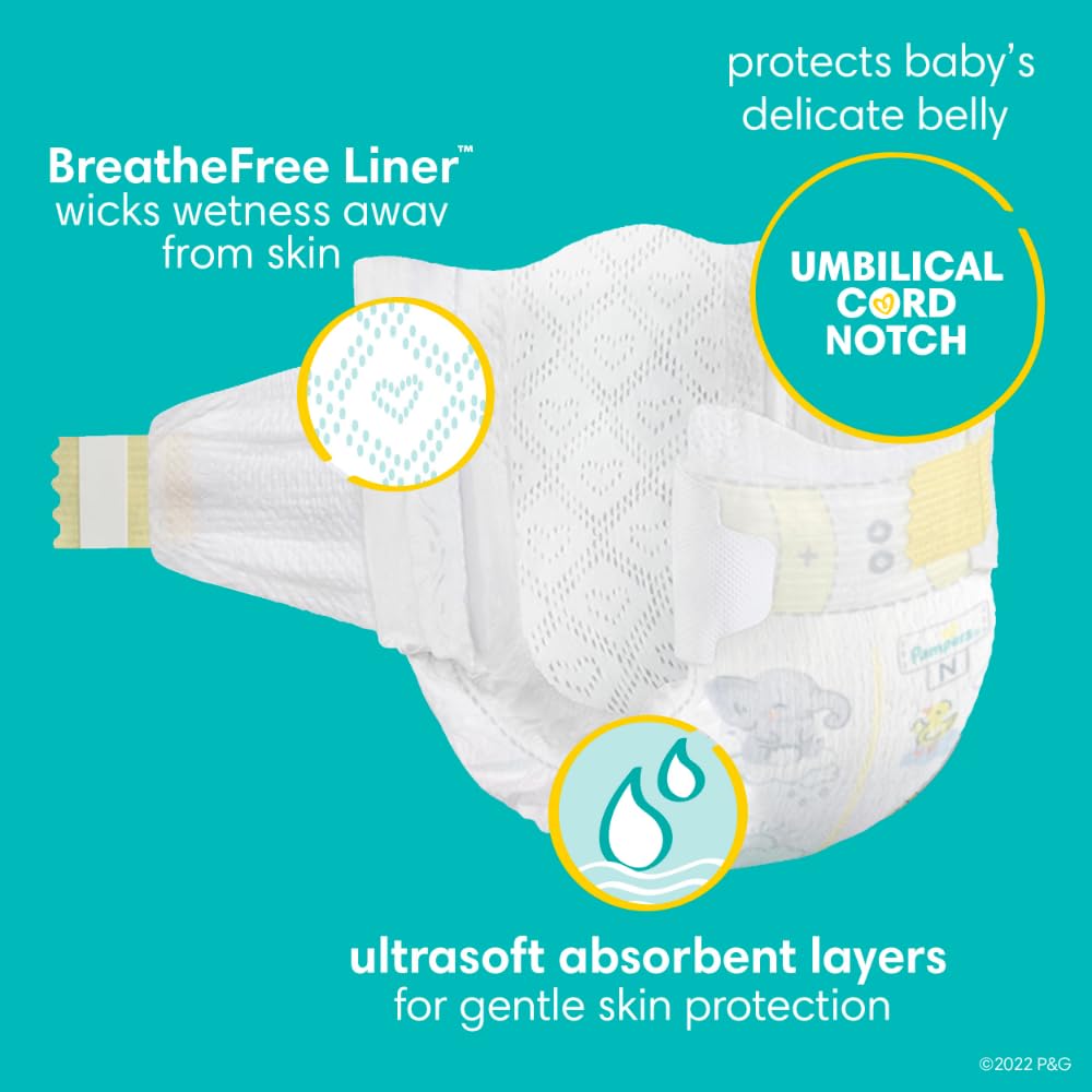 Pampers Baby Diapers - Swaddlers - Size 0, 140 Count, Ultra Absorbent Disposable Newborn Diaper