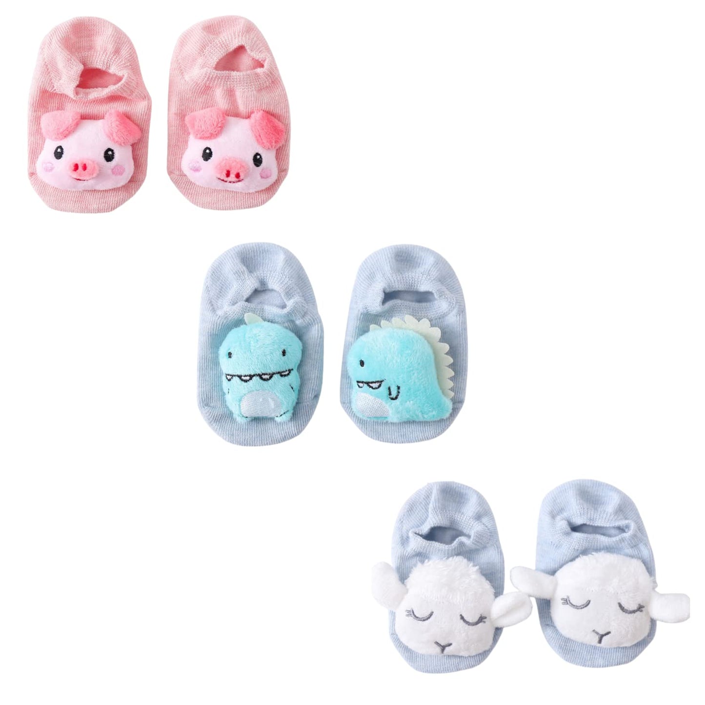 Guchigu Cotton Unisex Booty Socks For Babies | Soft Breathable Anti Skid Anti Slip Cute Design Socks For Babies, Toddlers, Kids 