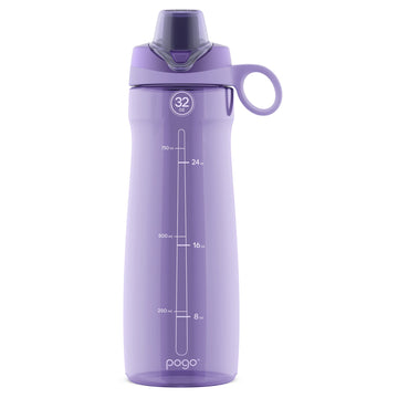 Pogo Plastic Water Bottle With Chug Lid And Carry Handle, Reusable, Bpa Free, Dishwasher Safe, Perfect For Travel And Gym, Lilac