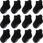 Aroveea Non Slip Grip Ankle Baby Socks 5-7 Years Old Black For Toddler Boys And Girls Kids Socks 12 Pack, Cute Cotton Baby Socks