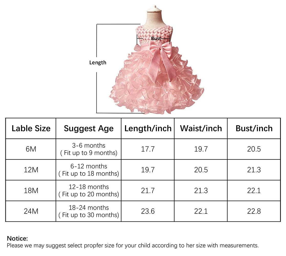 Jup'Elle Baby Girl Party Dresses, Little Girl Wedding Birthday Christmas Dress 2 4 Months