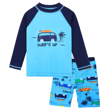 Huaaniue Baby Toddler Boy Swimsuit Rashguard Set Swimwear Upf 50+ Car 5-6 T