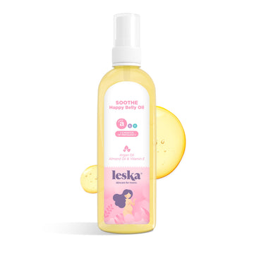 Leska Maternity Stretch Mark Moisturizing Oil | Stage A: Soothe Happy Belly Oil (Pregnancy Months 1-5) | Part Of A Complete 3 St