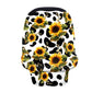 Ledback Novelty Cow Sunflower Print Stretchy Car Seat Cover For Babies,Nursing Cover Breastfeeding Cover,Soft Breathable Baby Ca