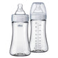 Chicco Duo 9Oz. Hybrid Baby Bottle With Invinci-Glass Inside/Plastic Outside With Slow Flow Anti-Colic Nipple - Clear/Grey, Coun