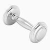 Krysaliis Sterling Silver Beaded Dumbbell Rattle For Newborn Baby Boy And Baby Girl - Non-Tarnishing, Durable, And Custom Engrav