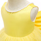 Toddler Girl Birthday Yellow Dress, Party Wedding Flower Christmas Earster Sleeveless Floor Length Tutu Tulle Dance Gown 3-4 Yea