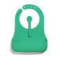 Avanchy Silicone Baby Bibs, Waterproof, Adjustable, Bpa Free, Soft Unisex Set For Toddlers With Matching Spoon, Green