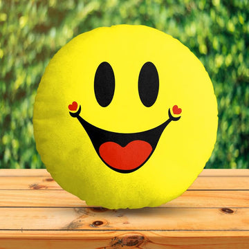 BMRGIFTS Velvet Soft Plush Smiley Cushion Emoji Pillow Gift for Friends, Boyfriend, Girlfriend, BFF Gifts, 30 X 30 Cm  Set of 1