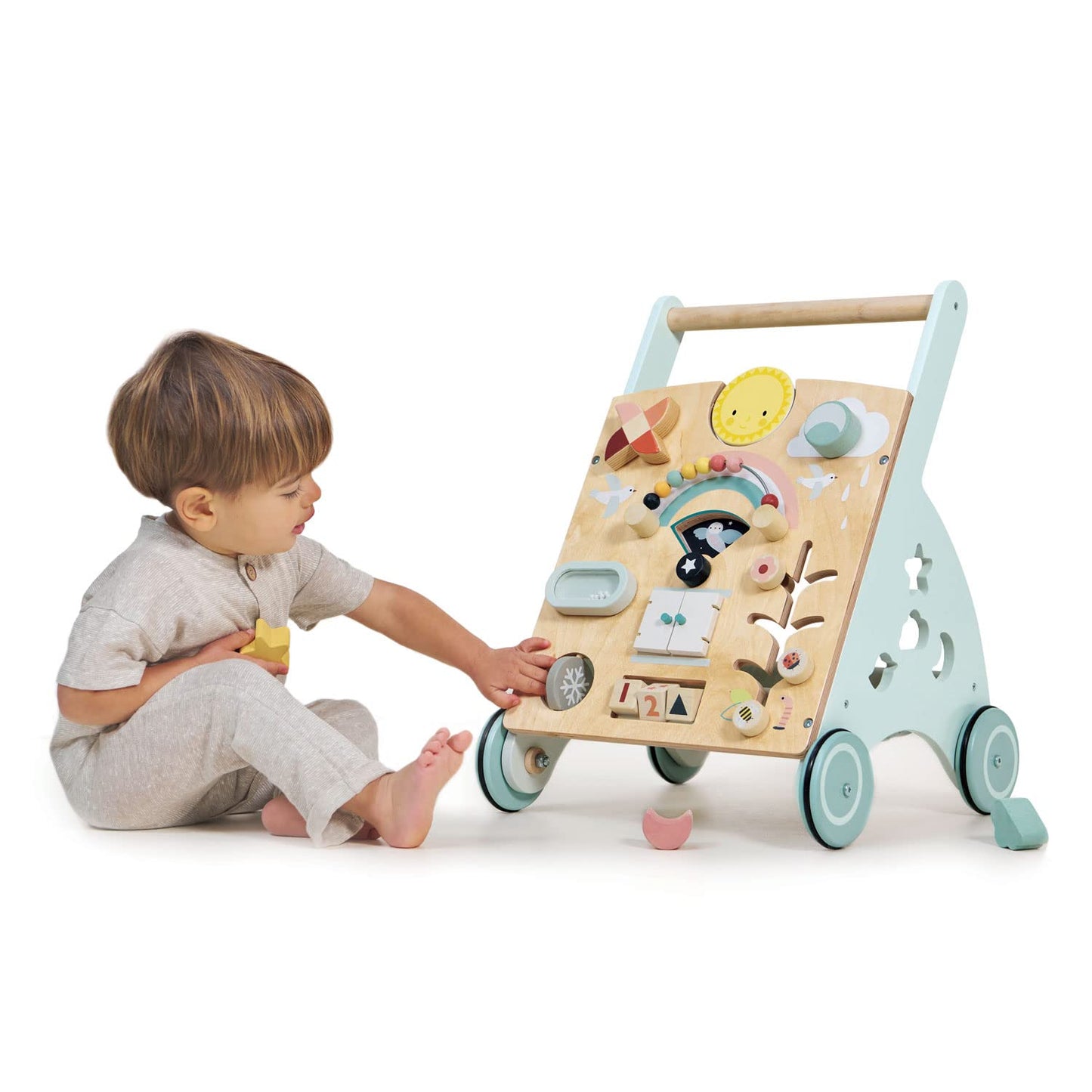 Tender Leaf Toys - Sunshine Baby Activity Walker - Activity Station To Encourage Floor Play To First Steps - Perfect Companion T